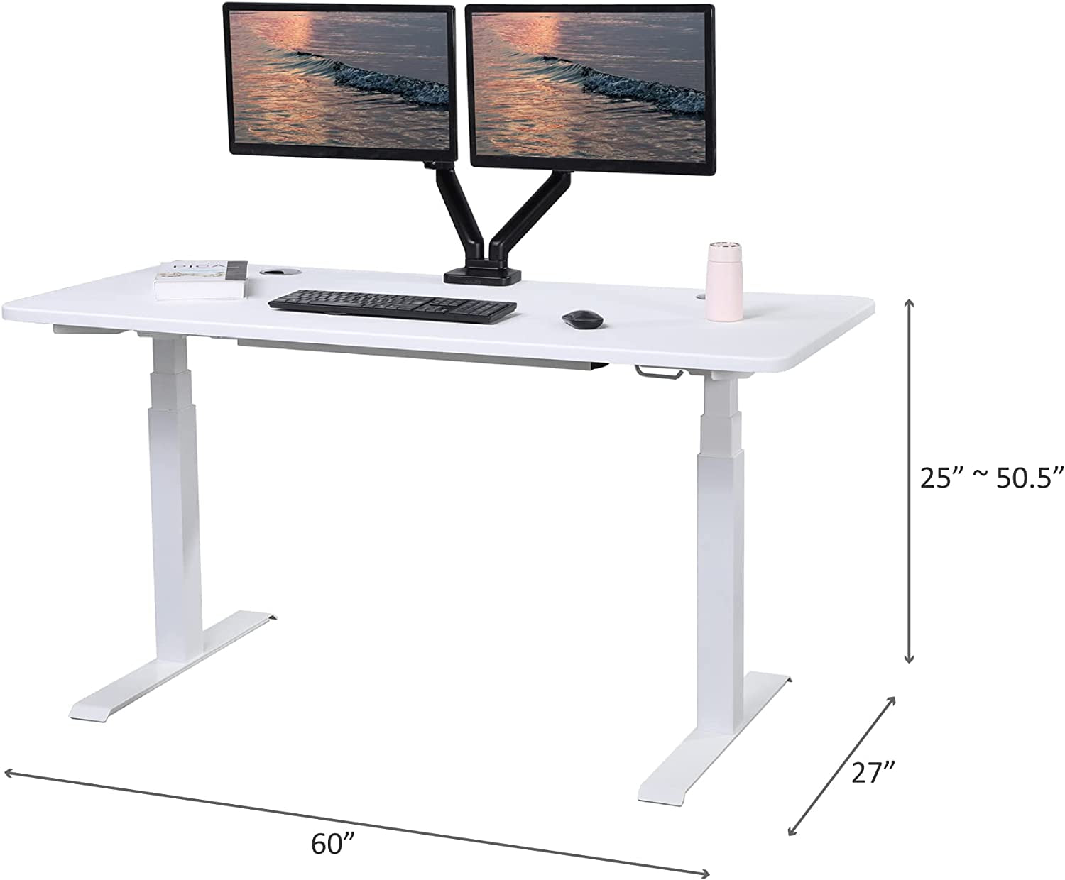 FV60K3W-WT Desk, Rectangular 60", K3 White