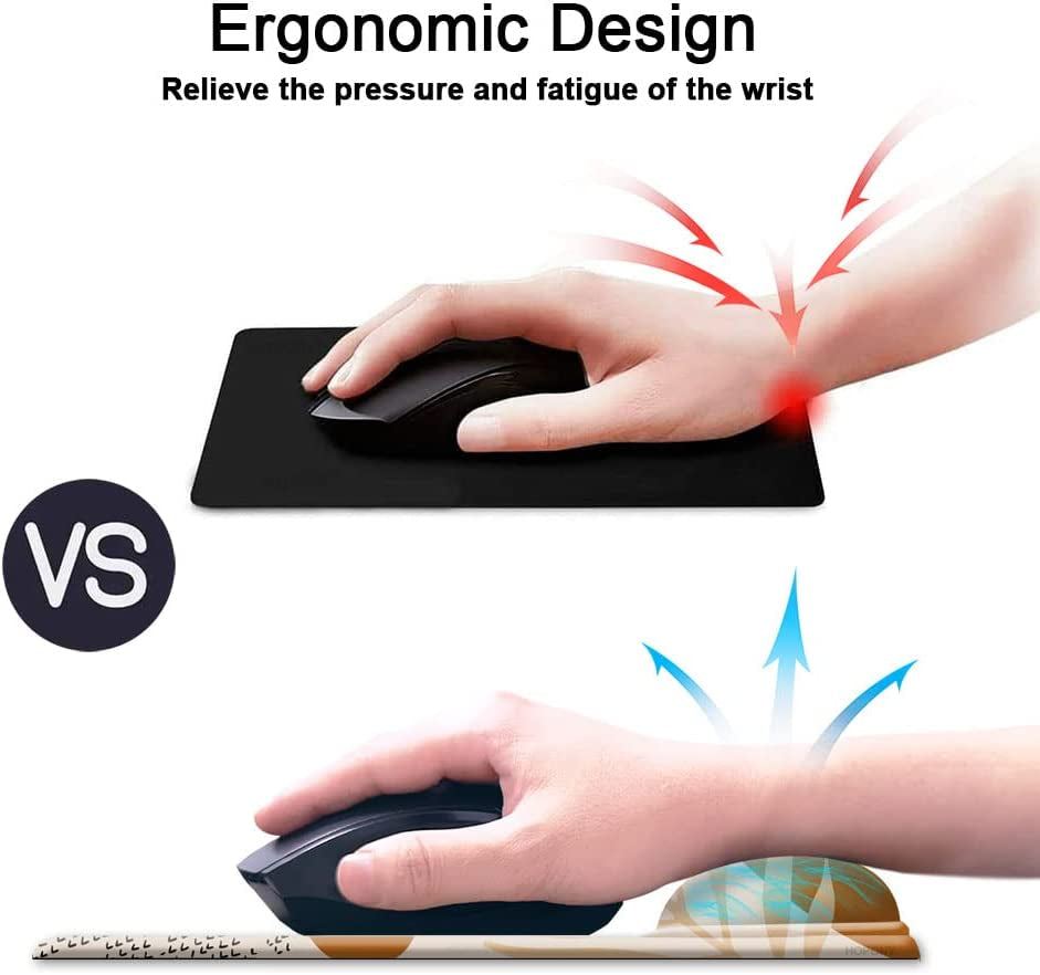 Mouse Pad with Wrist Support, Non Slip Mousepad Wrist Rest for Office, Computer, Laptop & Mac- Durable & Comfortable & Lightweight Ergonomic Support Mouse Mat Abstract Plants