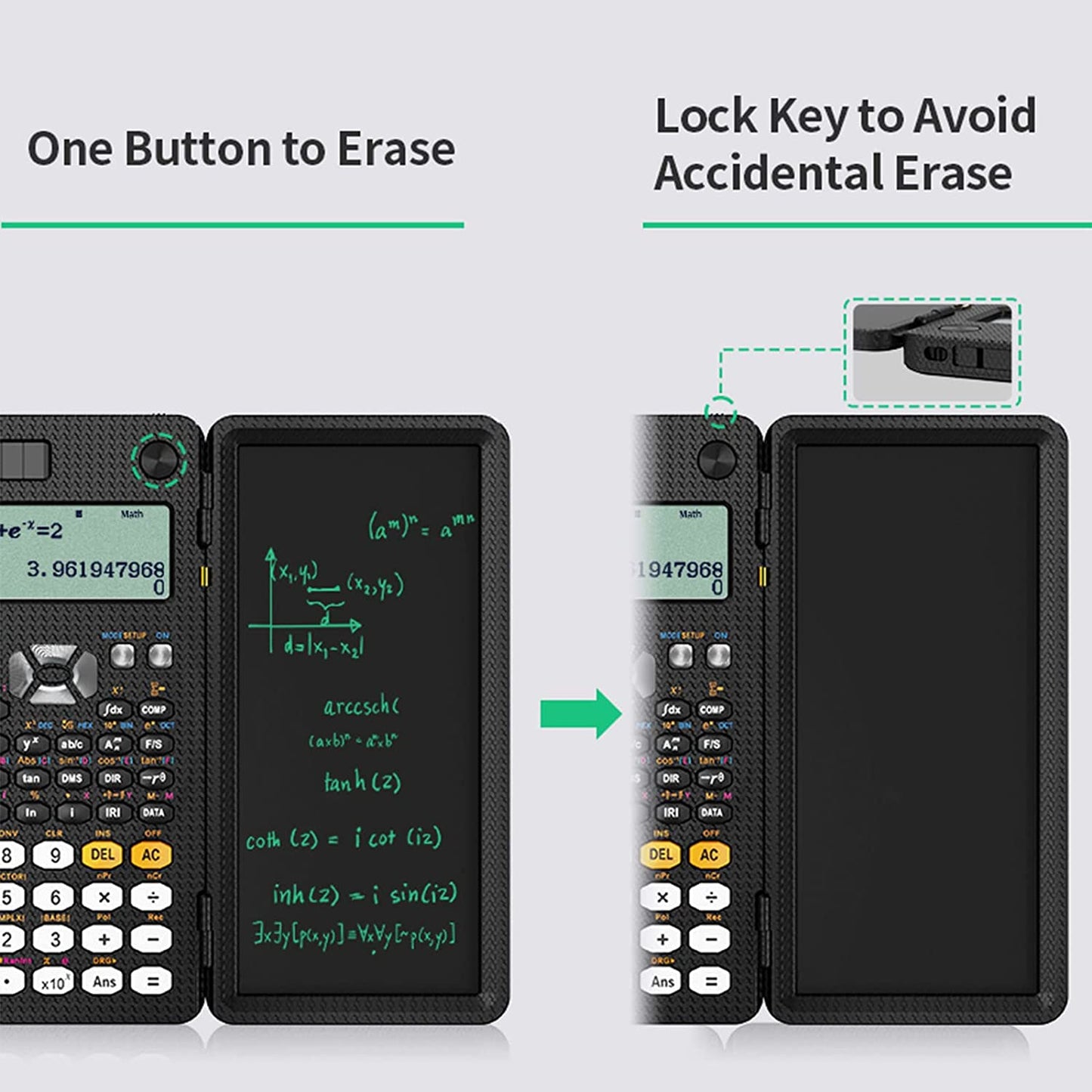 NEWYES 991ES 6.5 Inches Scientific Calculator with LCD Writing Tablet and 417 Functions Solar Energy Science Calculators Notepad Professional Foldable Calculators for School Students Office Assistant