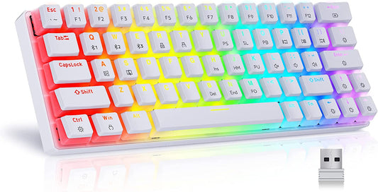 TK63 Wireless Keyboard Bluetooth/2.4G/Usb Wired 60% Mechanical Gaming Keyboard RGB Backlit PBT Pudding Keycaps Hot-Swappable