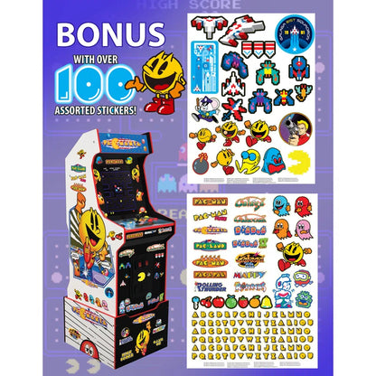 Arcade1Up - Pacman Customizable Arcade Featuring Pac-Mania (Includes 14 Games & 100 Bonus Stickers)