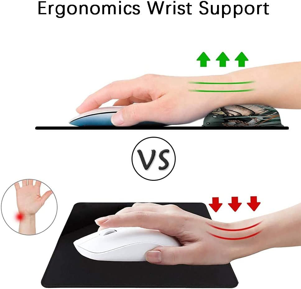 Ergonomic Mouse Pad with Wrist Rest Support,Moon and Stars,Non-Slip Rubber Base Wrist Rest Pad for Home Office Laptop Easy Typing & Pain Relief