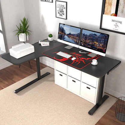 L Shaped Gaming Desk, 60 Inch L60 Home Office Corner PC Computer Gamer Table Large Writing Workstation Gifts W Mouse Pad Cable Management, Space Saving, Easy to Assemble, Left, Black