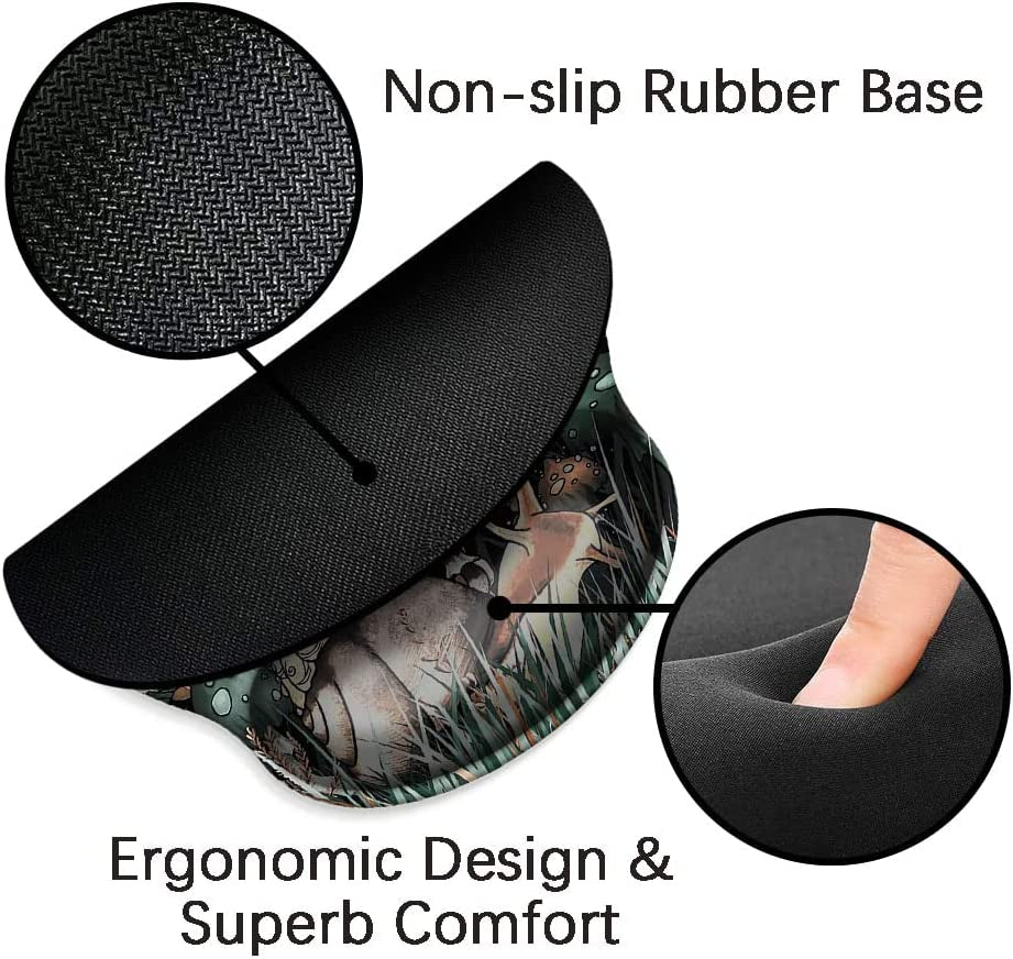 Ergonomic Mouse Pad with Wrist Rest Support,Moon and Stars,Non-Slip Rubber Base Wrist Rest Pad for Home Office Laptop Easy Typing & Pain Relief