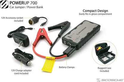 PBJ700-1 Powerup 700 Portable Car Jump Starter, Battery Booster for Automobiles