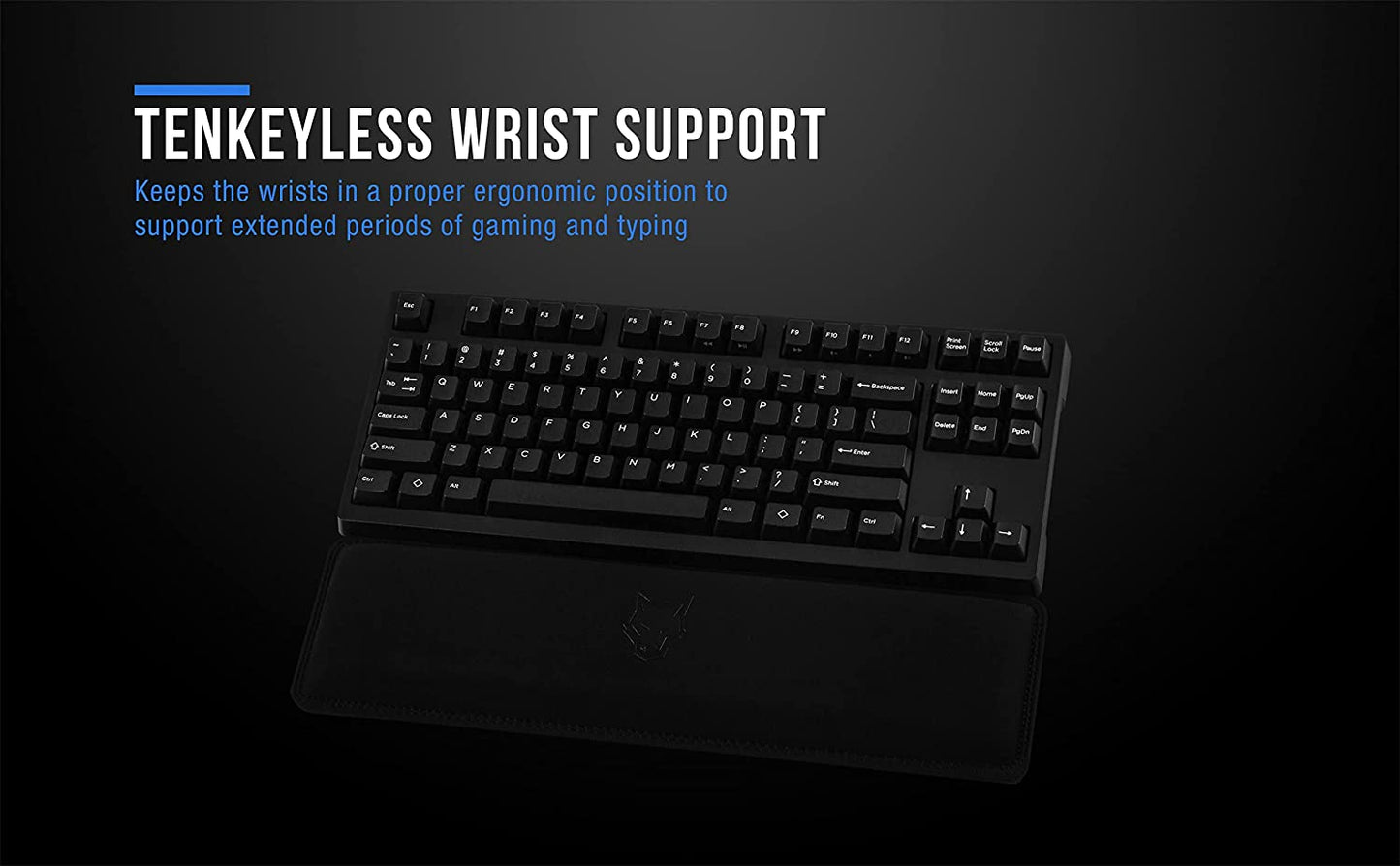 Wrist Rest Pad for Keyboards, Tenkeyless, Stitched Edges, 14.5”X4”X1” (Black)