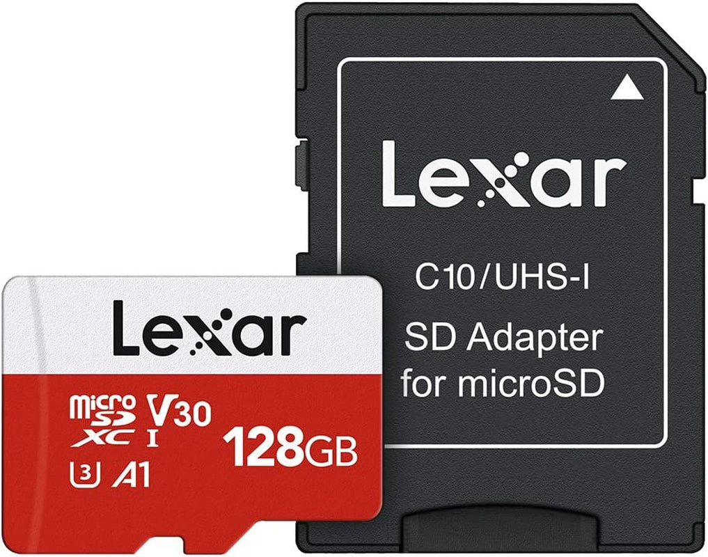 E-Series 128GB Micro SD Card, Microsdxc UHS-I Flash Memory Card with Adapter, 100Mb/S, C10, U3, A1, V30, Full HD, 4K UHD, High Speed TF Card