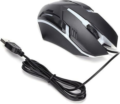 RGB Gaming Mouse, Wired Computer Mouse, USB Port Wired Gamer Mice, Luminous Optical Mouse Plug and Play, Simple Operating Wired Mice for Large Games Office Business (Black)