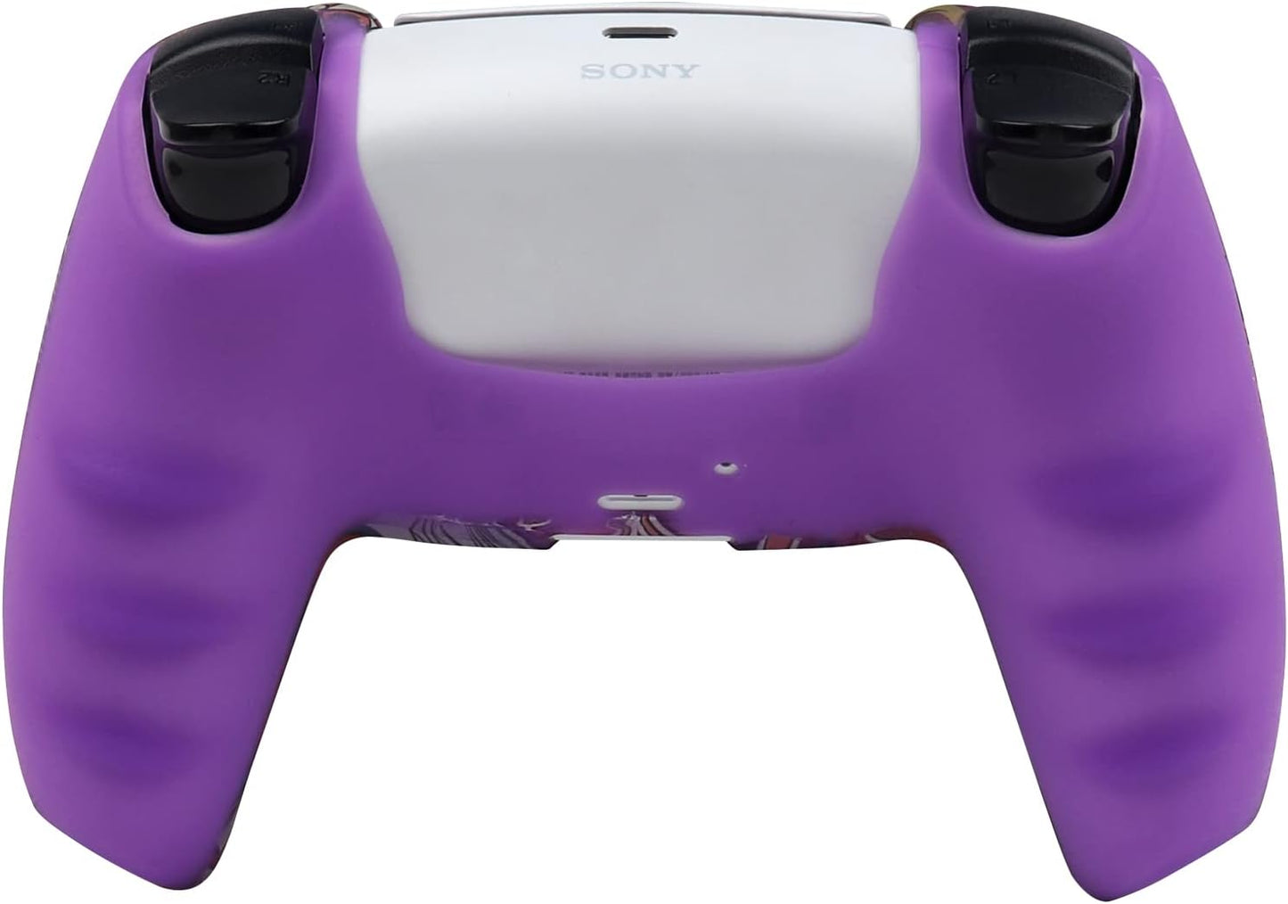 Dragon Design Controller Skin Silicone for PS5, Non-Slip Grip Cover Protector Compatible with Playstation 5 Controllers with 12 Thumb Grip Caps.(Purple)