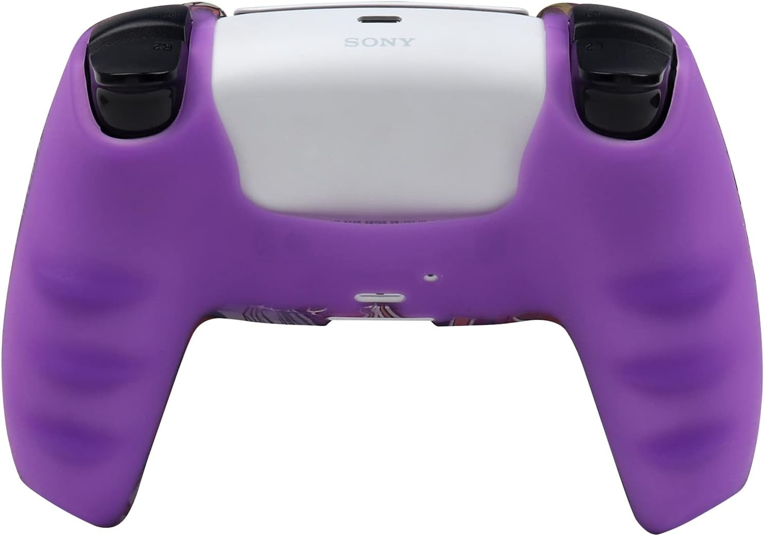 Dragon Design Controller Skin Silicone for PS5, Non-Slip Grip Cover Protector Compatible with Playstation 5 Controllers with 12 Thumb Grip Caps.(Purple)