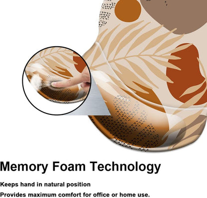 Mouse Pad with Wrist Support, Non Slip Mousepad Wrist Rest for Office, Computer, Laptop & Mac- Durable & Comfortable & Lightweight Ergonomic Support Mouse Mat Abstract Plants