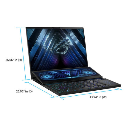 ROG Zephyrus Duo 16 Gaming Laptop, 16” Mini LED 240Hz/3Ms, QHD 16:10, NVIDIA Geforce RTX 4090, AMD Ryzen 9 7945HX, 32GB DDR5, 2TB SSD, Windows 11 Pro, GX650PY-XS97