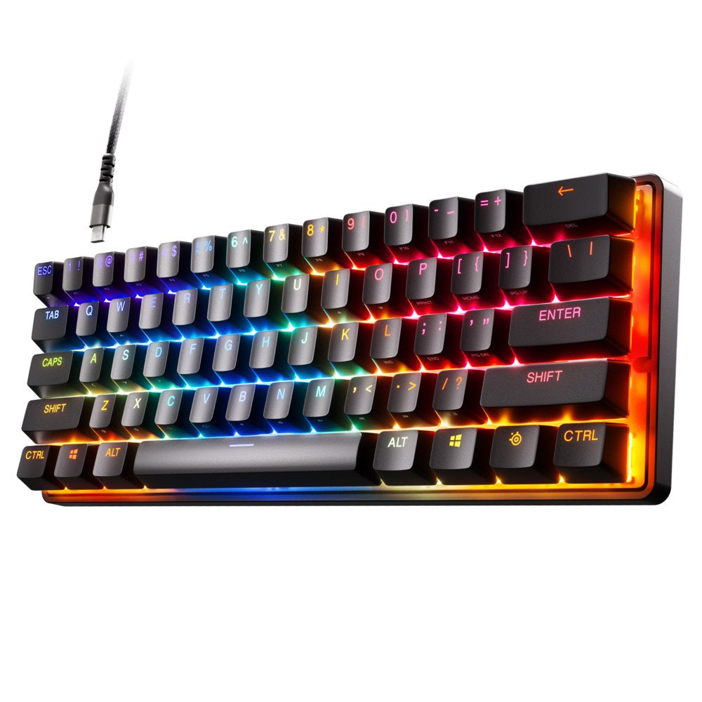 - Apex 9 Mini 60% Wired Optipoint Adjustable Actuation Switch Gaming Keyboard with RGB Lighting - Black